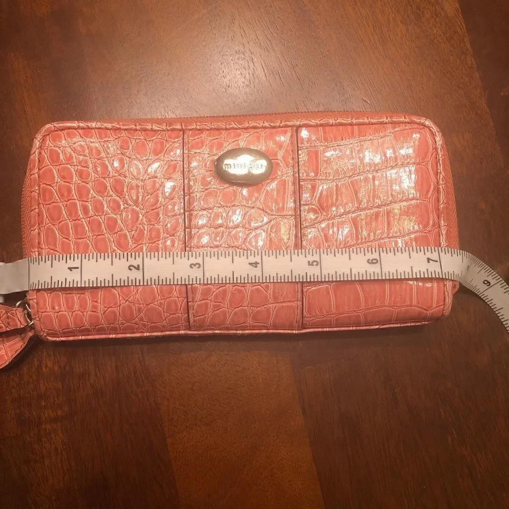 Minicci Faux Crocodile Print Coral Wallet
